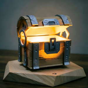 Magnetic Levitation Treasure Chest Lamp Floating Night Light Creative Wooden Base Decorative Table Lamp Pirate TreasureAdventure
