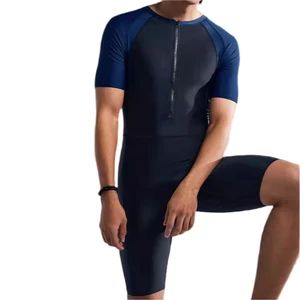 Custom Men Sun Protection Sexy Tight Swimsuit Bathing Suits One Piece Beach Swimming Surfing Swimwear