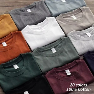 Top Quality 100% Heavy Premium Stretchable Soft Plain Cotton Heavy Weight Blank T Shirts Custom Logo T Shirt With Logo