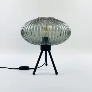 Hotel Bedroom Nordic Modern Glass Table Lamp With Metal and Glass Base Lampshade Glass Table Lamp