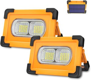 LED ABS Solar Work Lights Rechargeable Portable USB Lithium Battery 4 Modes Security Lighting IP65 Camping Lantern Outdoor DC