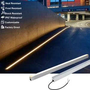 Hot Sale Tempered Glass Linear Driveway Light Underground DC12V Landscape Lighting Park Garden Square 12W Warm Brick Lights