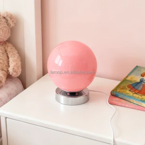 Globe Table Lamp Modern Minimalist Glass Bedside Lamp with Silver Base Creative Bedroom Decorative Lighting