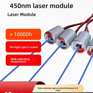 450nm Blue-Light Laser Module Head Starry-Sky Light Stage Light Flashlight Pointer Level Tool Accessory China No Warranty