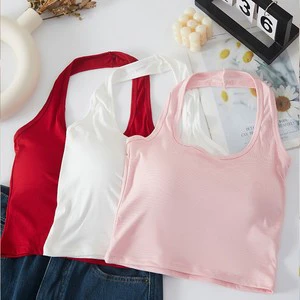 Women's Camisole Spring Summer Vest Fixed Beauty Back One Cup Seamless Casual Cotton Wrap Chest Sleeveless Streetwear Camisoles