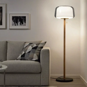 Nordic High-end Retro Bedside Floor Lamp Simple Modern Designer Decoration Study Living Room Creative Glass Marble Floor Light