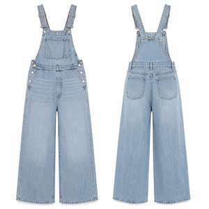 Custom Printed Design Women's Clothing Jeans Jumpsuit One Piece Loose Fit Full Length Summer Cotton Denim Overalls Jumpsuit