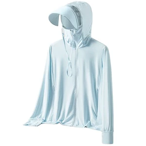 Ice Silk Women's Summer Light and Thin Breathable UV Protection UPF50+ Fishing Sunscreen Clothing