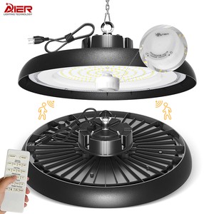 UFO LED High Bay Light SMD2835 Aluminum IP65 100W 150W 200W Motion Sensor Round Hanging Industrial Lamp for Warehouse Workshop