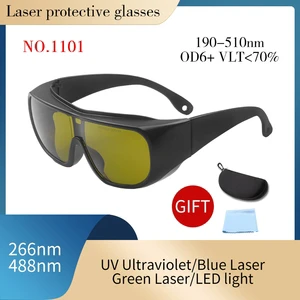 Eye Protection EN207 190-510nm OD6 Anti-Scratch Laser Protective Eyewear For UV Engraving Marking Equipment Laser Safety Goggle