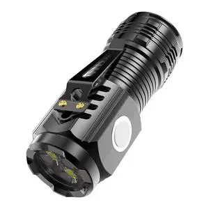 Outdoor Rechargeable Mini Flashlight, Long-range and Long-lasting Triple-eye Monster Flashlight.