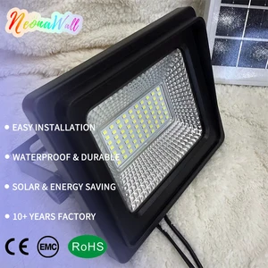 Solar LED Flood Light Motion Sensor 4 Modes Pull String Switch Waterproof Outdoor Security Light