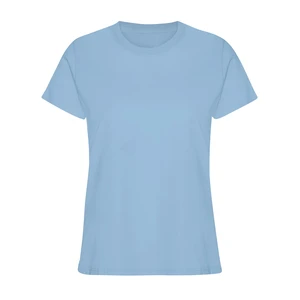 Women's T-Shirt Sky Blue Color Pullover 240 GSM Plus Size Breathable Cotton Polyester Ladies T-Shirt With Custom Design And Size