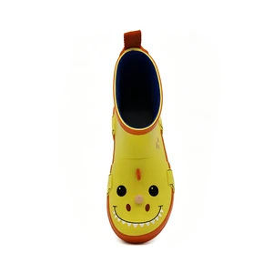 Unisex Toddler 3D Dinosaur Rubber Rain Boots Soft Lining Waterproof Anti Slip Kids Wellies Lightweight Rain Shoes For Rainy Days