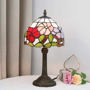 Crystal Glass Tiffany Style Table Lamp for Living Room Bedroom Vintage Antique Decorative Home Decor Lighting