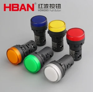 HBAN 22mm Red LED Indicator Light IP40 Screw Terminal Plastic 24V pilot signal for Equipment Indicator Panel Warning