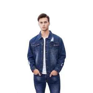 Hot Selling Men's Denim Jacket 100% Cotton High Quality Breathable Eco-Friendly Quick Dry Winter Casual Design Front