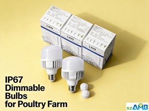 IP67 Waterproof Chicken Coop Lighting Flicker-Free 0-100% Dimming, AC100-265V, 130lm/w, 5-Years Warranty