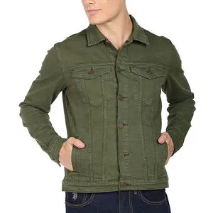 Best Selling Men's 100% Cotton Jeans Jacket High Premium Quality New Design Stand Washed Technique Casual Autumn Made Knitted
