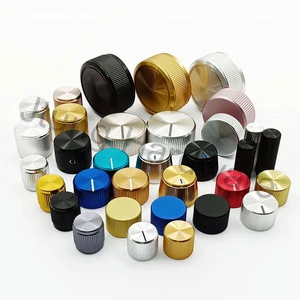 Solid CNC Machined Aluminum Metal Rotary Switch Potentiometer Encoder Amplifier Electronic Volume Control Knob Encoder Knobs