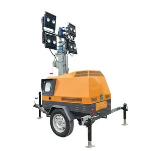China Lighting Tower Manufacturer OEM 7m 9m Manual Electric Hydraulic Mast LED Metal Halide AC Diesel Generator Light Tower