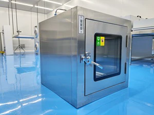 Cleanroom Pass Box | Static Fanless Type Interlocking Doors Optional UV Disinfection GMP Compliant