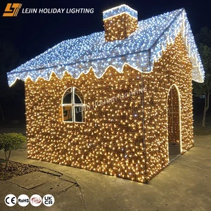 Holiday Decoration Customized 3D Motif Light Chimney House for Christmas Outdoor Decoration