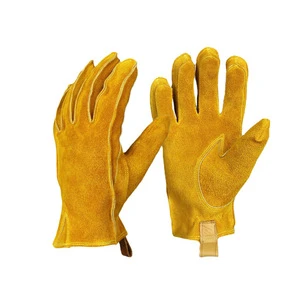Wholesale Cowhide Leather Work Gloves Smooth Texture Unisex General Purpose Gardening Driver Motorcycle Safety Gloves