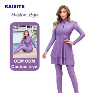 2025 New Design Muslim Swimwear 3pcs Islamic Swimsuit Beach Swim Wear Custom Burkini