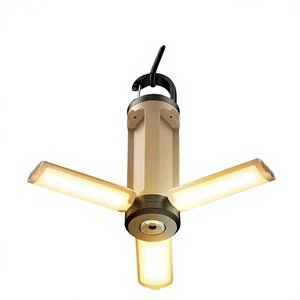 Cross-border Outdoor LED Camping Light Rechargeable Three-leaf Multi-function Hook Button Switch Control Hanging Installation