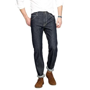 Best Quality Plaid Mid Straight Formal Loose Fit Breathable Woven 100% Cotton Washed Denim Pants for Men Unbelievable Price