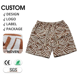 Custom Tapestry Shorts Men Cotton Polyester Woven Fabric Jacquard Side Pocket Summer Beach Shorts Wholesale Supplier