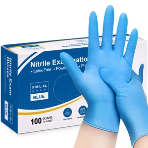 Good Quality Examination Blue Powder Free Nitrile Gloves Disposable Nitrile Gloves