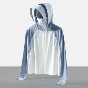Fashion Lightweight Waterproof Jacket With Zip up Sun Protection Skin Clothing UV Protection Hood Summer Jacket Shirt Clothing
