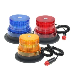 12V 24V LED Flashing Light Emergency Red Amber Blue LED Beacon Strobe Lamp for Trucks Buses Ambulances Fire Trucks Tow Trucks