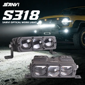 S318 Fog Light 5500K LED Grill Light 12V High/Low Beam 3 Lens Grille Light for Car