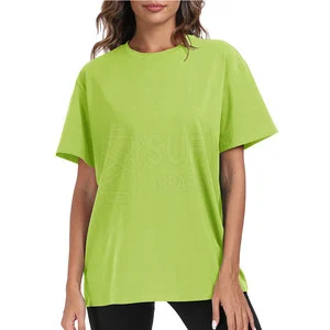 Women's Plus Size Casual Solid Pullover Oversize T-Shirt Premium Knitted Cotton Breathable Quick Dry Summer Fashion