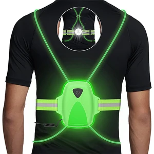USB Rechargeable Multicolor Illuminated High Visibility Warning LED Reflective Safety Running Vest