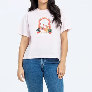 Women's USA Size Loose Oversized Plus Size Custom Logo Cotton/Polyester V-neck Summer Breathable High Quality T-shirts
