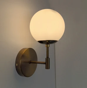 Modern Glass Wall Lamp Simple E27 White Glass Wall Lighting Indoor Decoration Wall Light (60560-1W)