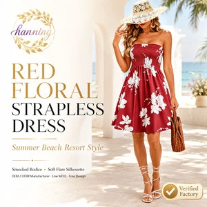 Summer Dresses for Women Beach Cover Ups Boho Floral Print Sundress 2026