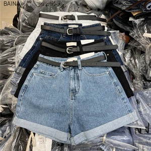 Women's Summer A-Line Denim Shorts Simple Straight Style Casual for Thin Fat MM