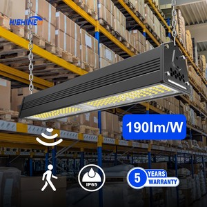 Hishine Professional ETL Certified Auto LED Linear Highbay Light IP65 Waterproof 100W/200W 5-Year Warranty Warehouse Dimmable