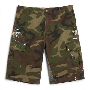 High Street Fashion Men's Casual Distressed Denim Camo Jean Shorts Elastic Waist Custom Logo Breathable Direct Cargo Shorts