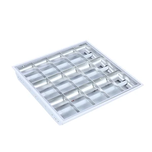 Modern T8 Recessed Grille Lamp 2x18w to 4x36w Fluorescent Light Fixture with Louver Fitting 2ft to 4ft