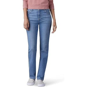 Plus Size Mid-Waist Stretch Denim Jeans with Custom Logo Design