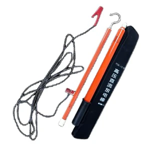 HV Safety Equipment Electrostatic Operation with Lead and Hook Glass Fiber Discharge Rod Safety Products