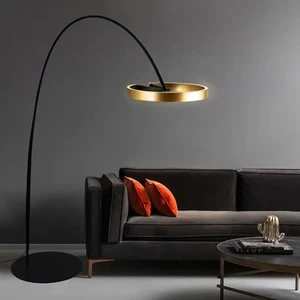 Personality Living Room Hotel Led Luminous Circle Designer Model Room Sales Office Model Room Fishing Floor Lamp