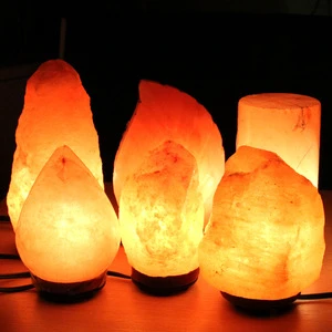 Hot Selling White Modern USB Bedside Table Lamp with Dimmer Switch Himalayan Rock Salt Natural Salt Brick Block