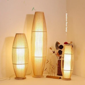 Handmade Bamboo Weaving Floor Lamp New Chinese Japanese Style for Living Room Tatami Tea Room Southeast Pendant Chandelier